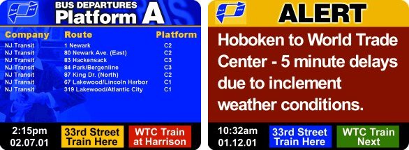 Real-time news and information displays